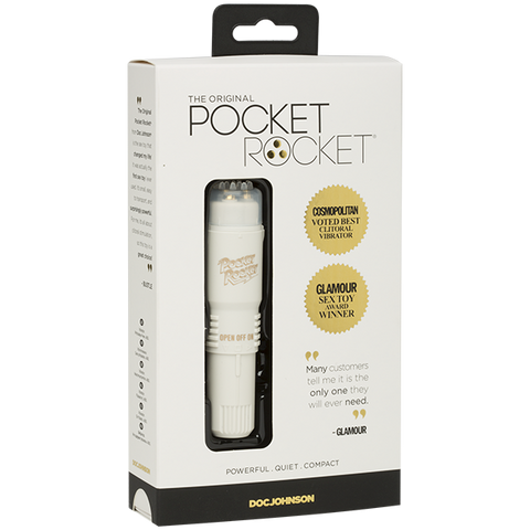 Doc Johnson Pocket Rocket The Original Vibrating Body Wand Massager White - Body Wands