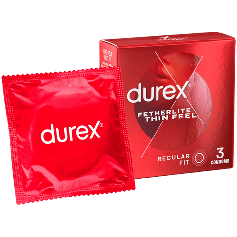 Durex Fetherlite Thin Feel Regular Fit Condoms 3 Piece - Condoms