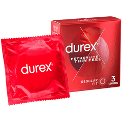 Durex Fetherlite Thin Feel Regular Fit Condoms 3 Piece - - Condoms