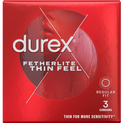 Durex Fetherlite Thin Feel Regular Fit Condoms 3 Piece - - Condoms