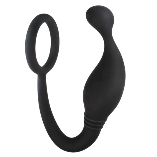 Jet Horny Male Prostate Plug With Love Ring Black - - Prostate Toys