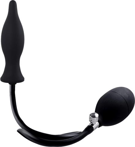 NANMA Corporation Strafe Inflatable Teardrop Silicone Butt Plug With Pumps Black - Butt Plugs