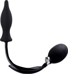 Strafe Inflatable Teardrop Silicone Butt Plug With Pumps Black - - Butt Plugs