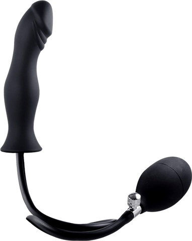 NANMA Corporation Strafe Inflatable Silicone Penis Shape Butt Plug Black - Butt Plugs