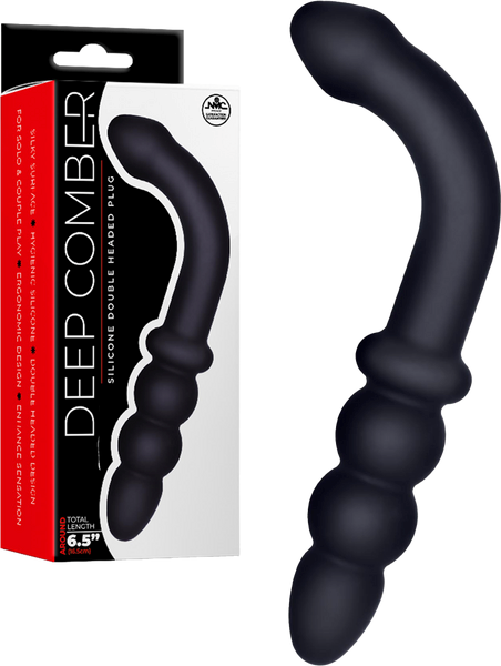Excellent Power Deep Comber Anal Plug With Hook Black - - Butt Plugs