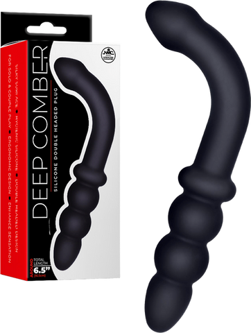 Excellent Power Deep Comber Anal Plug With Hook Black - Butt Plugs