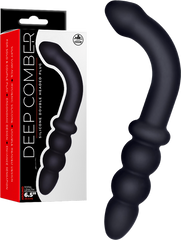 Excellent Power Deep Comber Anal Plug With Hook Black - - Butt Plugs