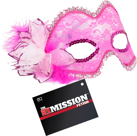 Sex Mission Fetish Play Masquerade Masks Pink Adjustable Metal Cock Ring - Masks And Blindfolds