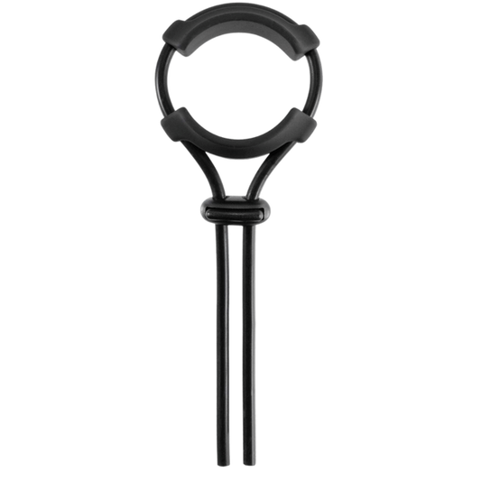Jet Horny Adjustable Silicone Mens Cock Ornament Black - - Stretchy Cock Rings