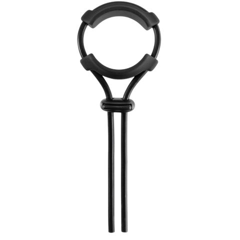 Jet Horny Adjustable Silicone Mens Cock Ornament Black - Stretchy Cock Rings