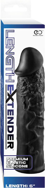 NANMA Corporation Excellent Power Penis Length Extender 6 Inch Black Premium Silicone - - Penis Sleeves and Extenders