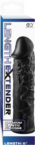 NANMA Corporation Excellent Power Penis Length Extender 6 Inch Black Premium Silicone - Penis Sleeves and Extenders