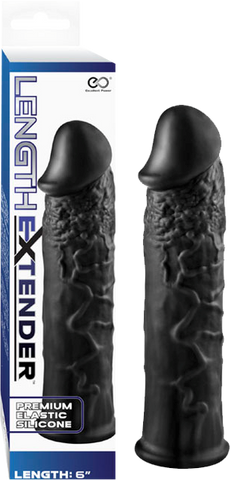 NANMA Corporation Excellent Power Penis Length Extender 6 Inch Black Premium Silicone - Penis Sleeves and Extenders