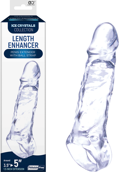 NANMA Corporation Ice Crystals Collection Penis Length Enhancer 5 Inch Clear - - Penis Sleeves and Extenders