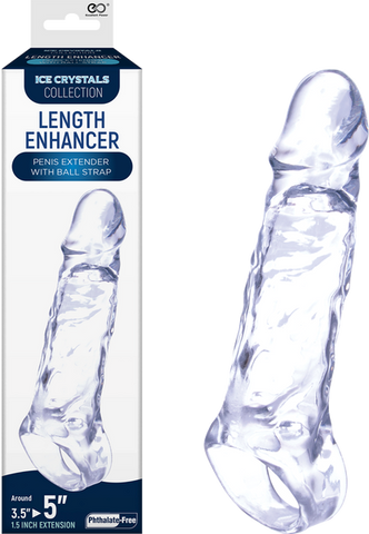 NANMA Corporation Ice Crystals Collection Penis Length Enhancer 5 Inch Clear - Penis Sleeves and Extenders