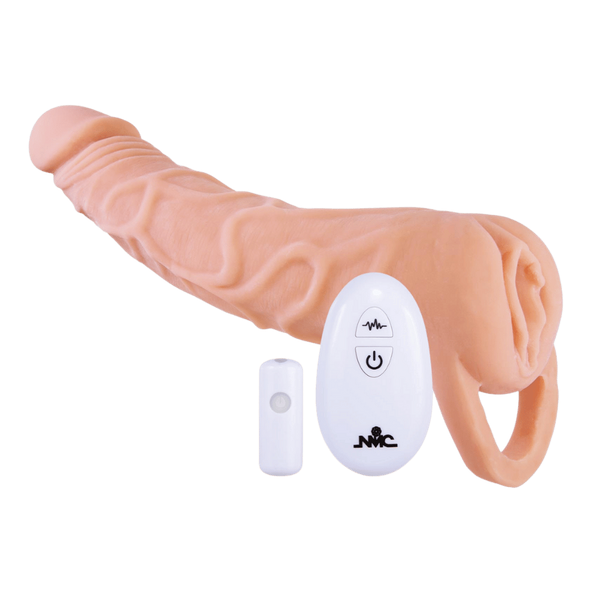 NANMA Corporation Excellent Power Remote Control 10 Function Penis Extendor 9 Inch Flesh - - Penis Sleeves and Extenders