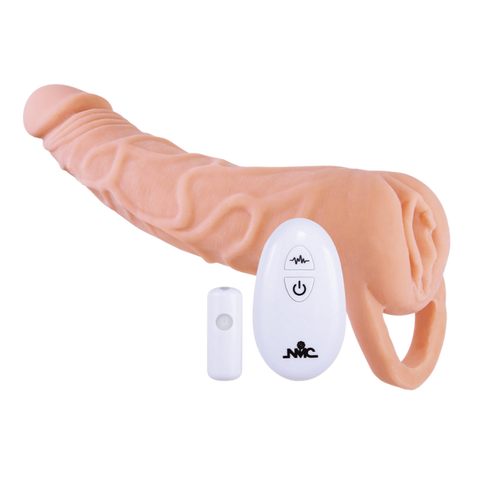 NANMA Corporation Excellent Power Remote Control 10 Function Penis Extendor 9 Inch Flesh - Penis Sleeves and Extenders