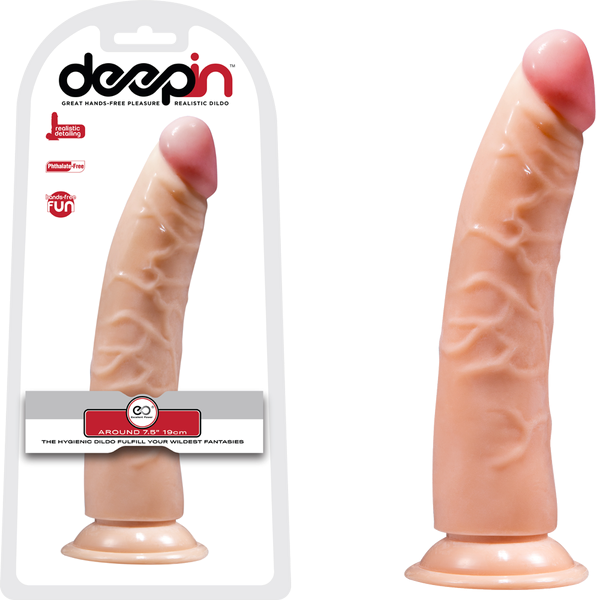 DeepIn Thin Realistic Dong 7.5 Inch Flesh - - Realistic Dildos