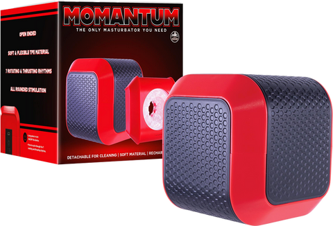 Momantum The Cube Rechargeable Automatic Male Masturbator Red / Black - Masturbators and Strokers