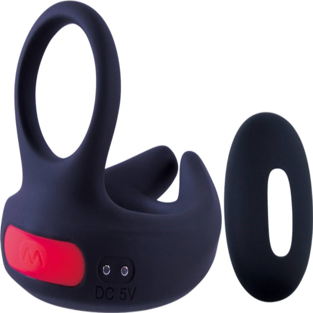 Giga Booster Dual Motor Vibrating Cock Ring with Scrotal Stimulator - - Vibrating Cock Rings