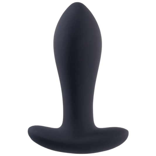 Deep Romance Rechargeable Vibrating Butt Plug with T Bar Base Black - - Butt Plugs