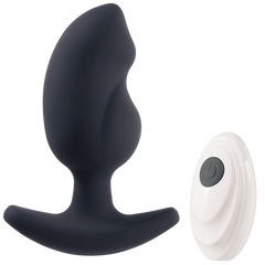 Deep Romance Remote Controlled Vibrating Butt Plug Black - - Butt Plugs