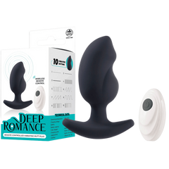 Deep Romance Remote Controlled Vibrating Butt Plug Black - - Butt Plugs