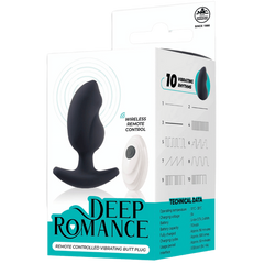 Deep Romance Remote Controlled Vibrating Butt Plug Black - - Butt Plugs