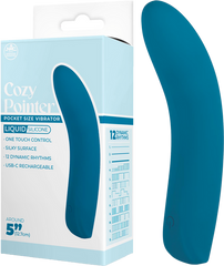 Excellent Power Cozy Pointer 10 Function G Spot Silicone Vibrator Blue - - G-Spot Vibrators