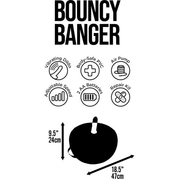 Hott Products Bouncy Banger Inflatable Vibrating Dildo - - Inflatable Dildos and Vibrators