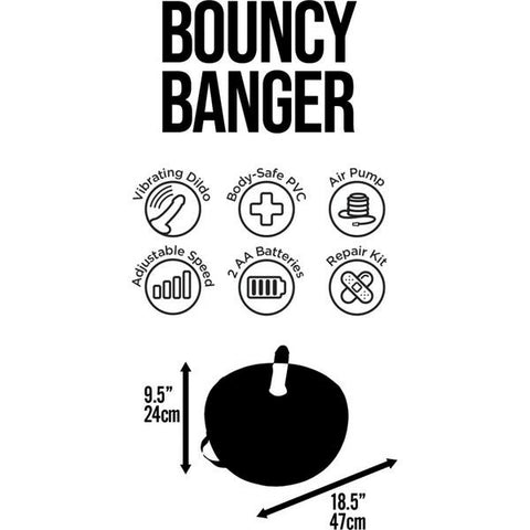 Hott Products Bouncy Banger Inflatable Vibrating Dildo - Inflatable Dildos and Vibrators