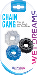 Wet Dreams Chain Gang Erection Enhancer Stretchy Cock Rings - - Stretchy Cock Rings