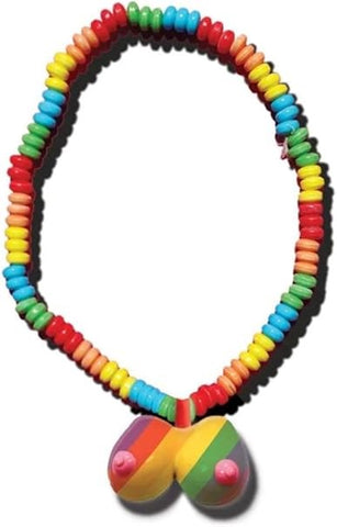 Hott Products Rainbow Edible Boobie Candy Necklace Playful Edible Fun - Party Gifts and Novelties