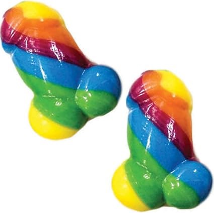 Hott Products Rainbow Pecker Bites Edible Candy Penis Shaped Gummies - Party Gifts and Novelties