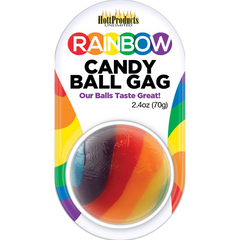 Rainbow Mouth Watering Edible Candy Ball Gag - - Party Gifts and Novelties
