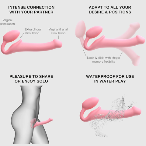 STRAP-ON-ME NEW Bendable Strap-On Flexible Dildo Pink - Strap On Sextoys