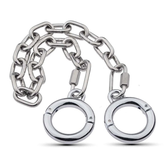 BDStyle Class Stainless Steel BDSM Play Thumb Cuffs Professional Restraints - - Steel Sex Toys