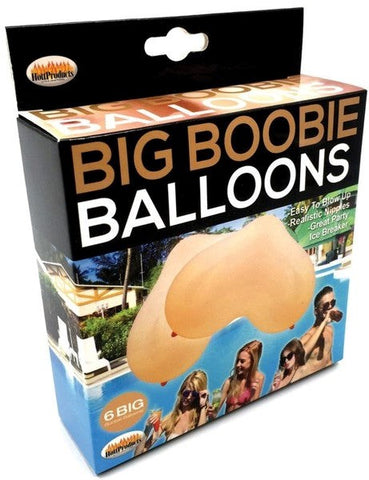 Hott Products Big Boobie Shaped Balloons Set 6 Piece - Party Gifts and Novelties