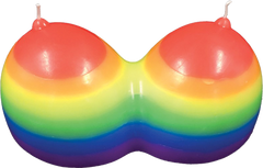 Rainbow Jumbow Boobie Shape Novelty Candle - - Party Gifts and Novelties