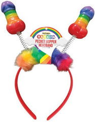 Rainbow Pecker Shape Bopper Headband - - Party Gifts and Novelties