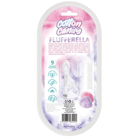 Hott Products Flufferella 9 Function Rechargeable G Spot Vibrator Cotton Candy - G-Spot Vibrators