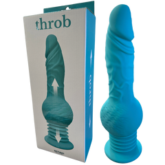 Hott Products Throb 10 Function Thrusting Dildo Vibrator Teal - - Vibrating Dildos