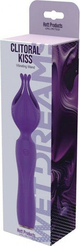 Hott Products Clitoral Kiss Vibrating Body Wand Massager Purple - Body Wands