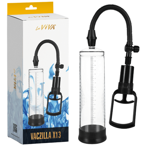 XR Brands Vaczilla X13 Master Grip Latex Free Penis Pump with Finger Pull - Penis Pumps And Stretchers