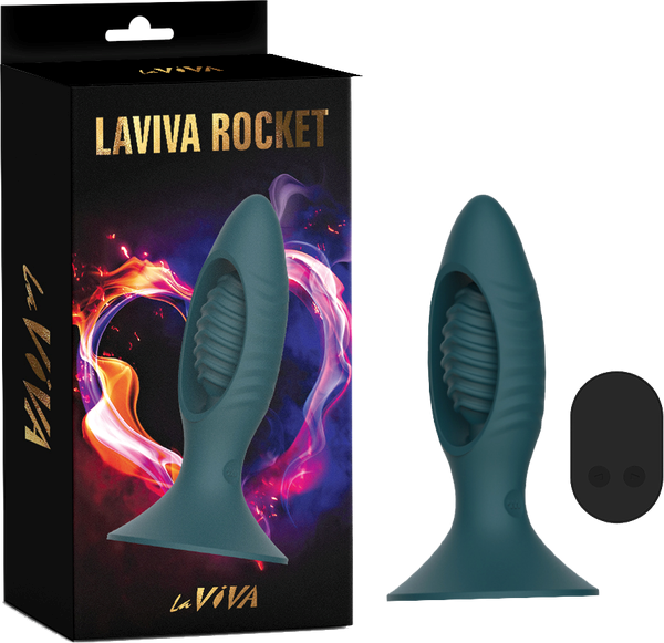 La Viva Remote Control Rocket Butt Plug Teal - - Butt Plugs
