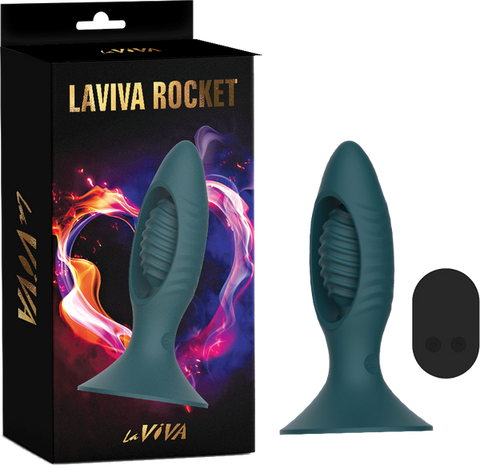 La Viva Remote Control Rocket Butt Plug Teal - Butt Plugs