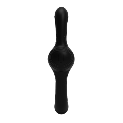 La Viva Double Fury Vibrating & Thrusting Dildo Black - Vibrating Dildos