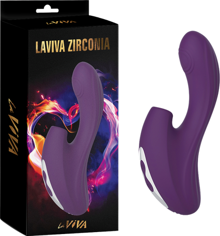 La Viva Zirconia Sucking & Knocking Rabbit Vibrator Purple - Rabbit Vibrators