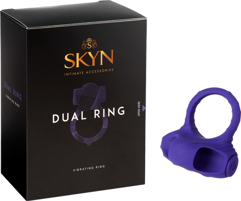 Ansell Skyn 3 Function Dual Vibrating Cock Ring with Dual Motors - Vibrating Cock Rings