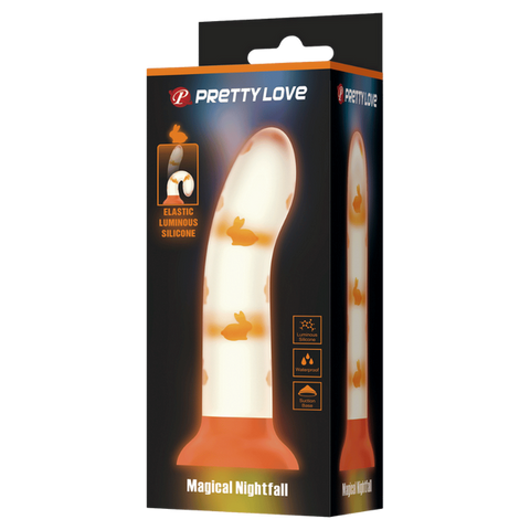 Pretty Love Magical Nightfall Realistic Dildo Orange with Clitoral Ring - Realistic Dildos